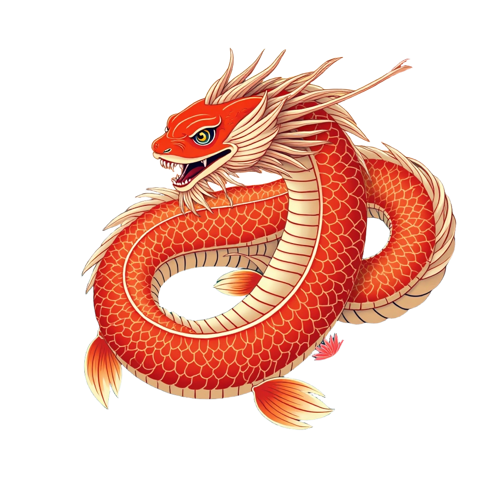 Traditional Japanese Dragon Illustration